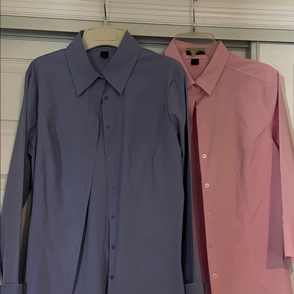 Women’s Express purple and Pink stretch Dress Shirts Tops Blouses bundle